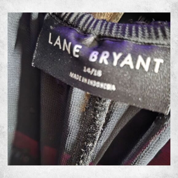 Lane Bryant Black Sheer Blouse 14/16 – Plus Size Metallic Dot Long Sleeve Top - Picture 3 of 6